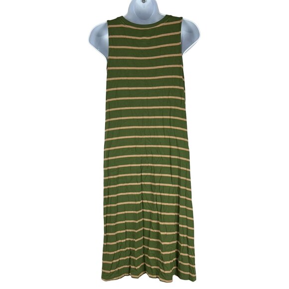 Time and Tru Women's Striped Sleeveless Mini Dress Size S Green - Picture 2 of 5